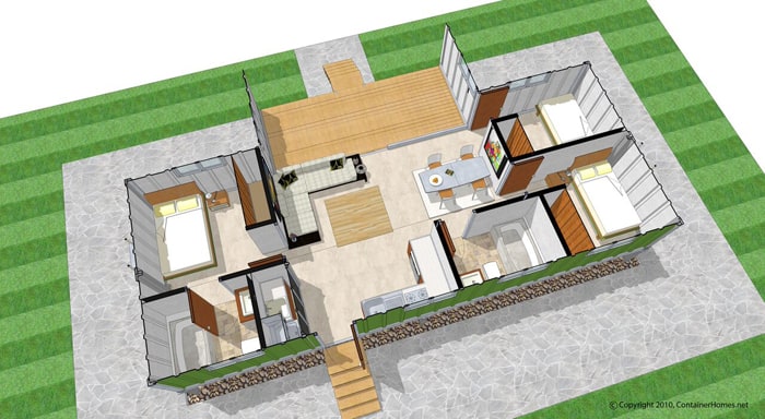 Is A 12 000 Shipping Container Home Your Key To Owning Vacation A Model For Home Made Of Two Adjoining 40 Foot Shipping Containers