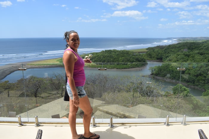Guiselle at an overlook at the Lagarta Lodge.