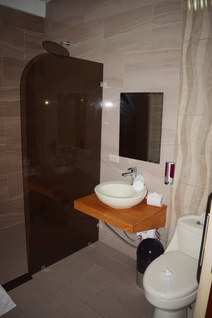 Newly remodeled bathroom at Downtown Inn.