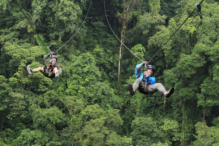 Father and son at Sky Adventures.