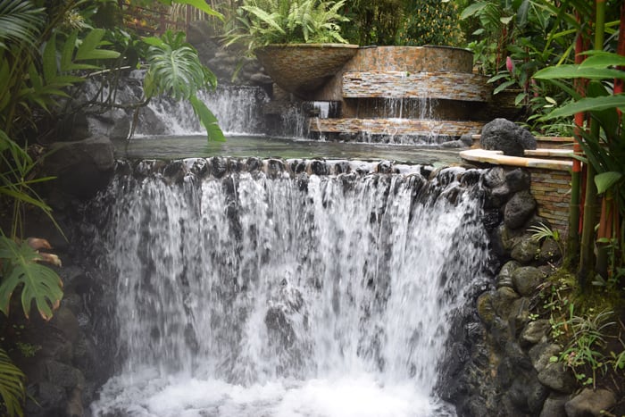 One of many waterfalls at Tabacón.