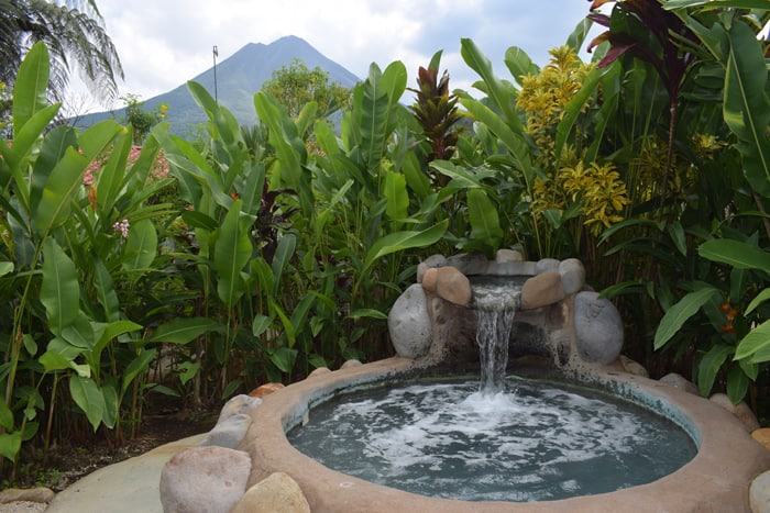Our hot tub came with a waterfall we could turn on and off.