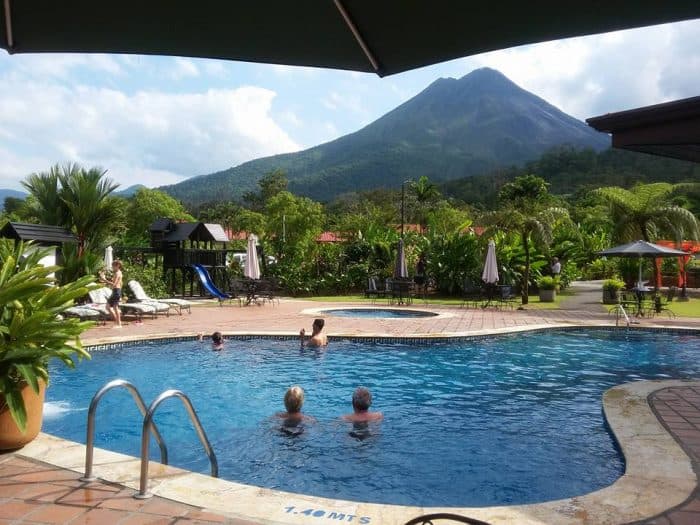 Swimming pool with a view at Volcano Lodge & Springs.