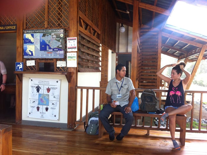 Guide meets girl at La Leona Ranger Station.