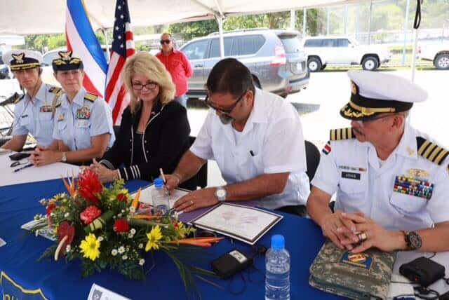 Video U S Ambador Day Signs Donation Of Ships To Costa Rican New U S Ambador To Costa Rica Sharon Day And Public Security Minister Gustavo Mata Visited The Port Of Caldera On Central Pacific Coast Friday