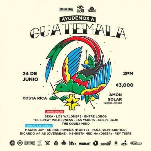 Benefit concerts for Guatemala to take place in Costa Rica, Mexico